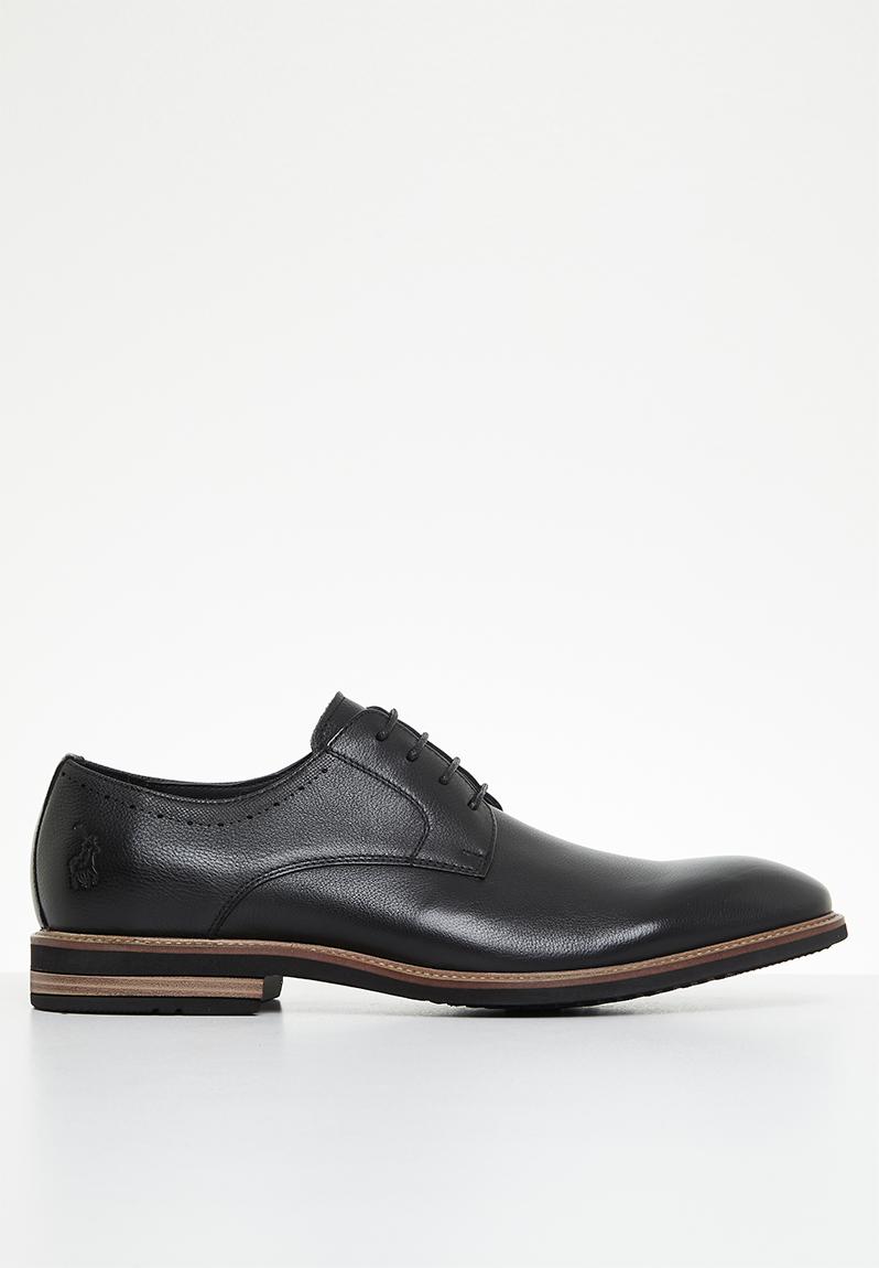 Full grain gibson leather lace up - black POLO Formal Shoes ...