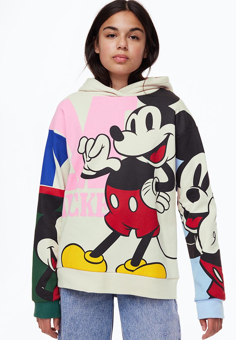 Oversized printed hoodie - cream/mickey mouse H&M Tops | Superbalist.com