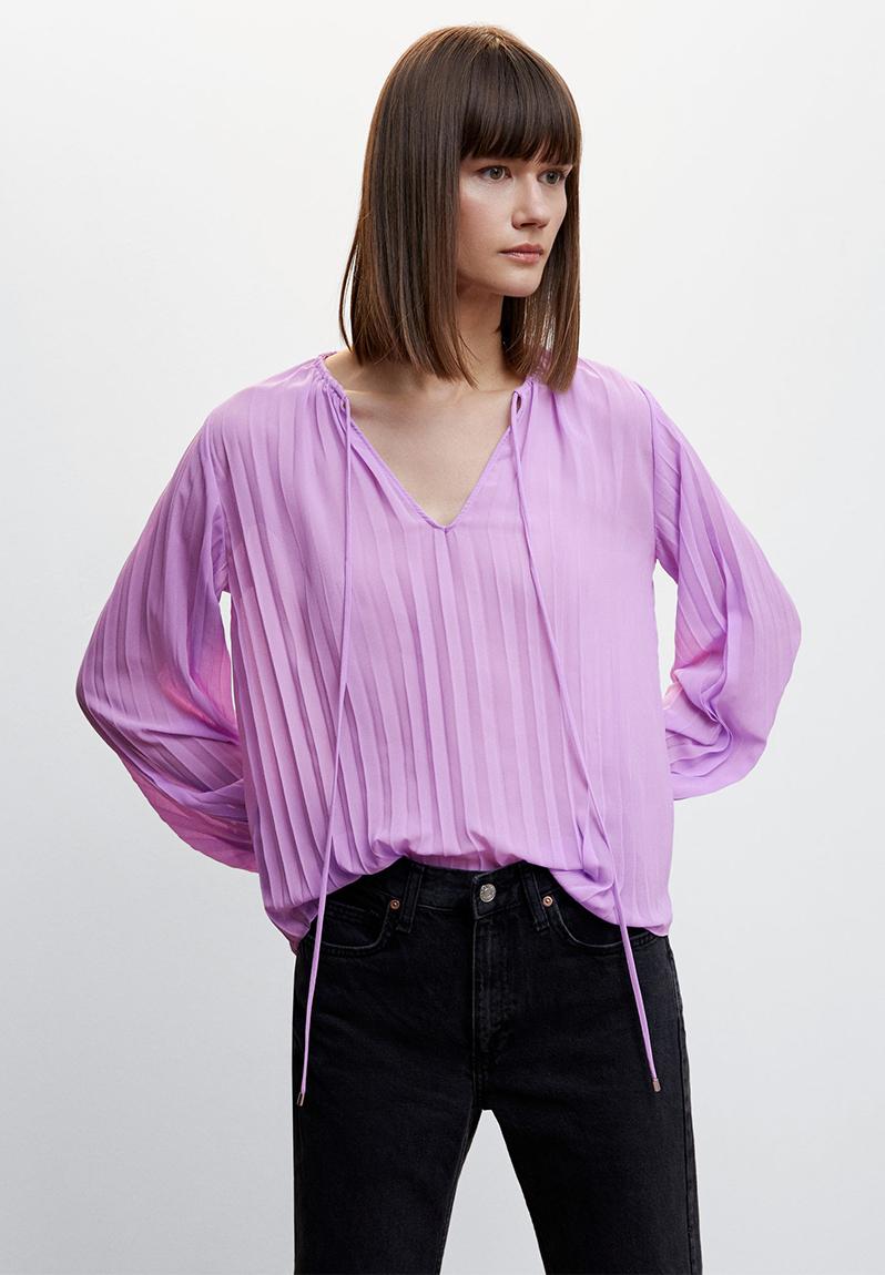 Blouse Femme Degriffée à Plis Permanents - Taille 38/40 Kaki - Occasion Très Bon état