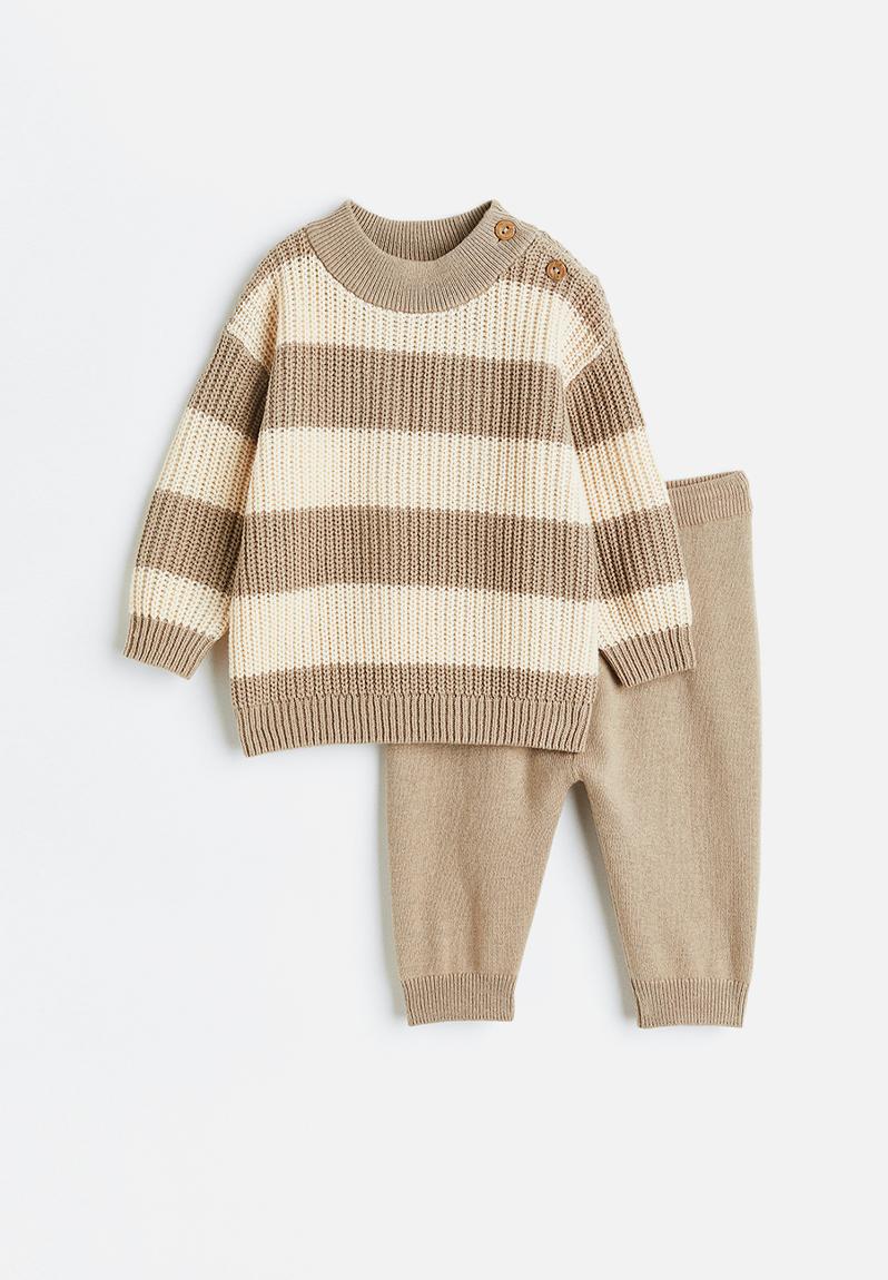 2-piece knitted set - beige/striped H&M Sets | Superbalist.com