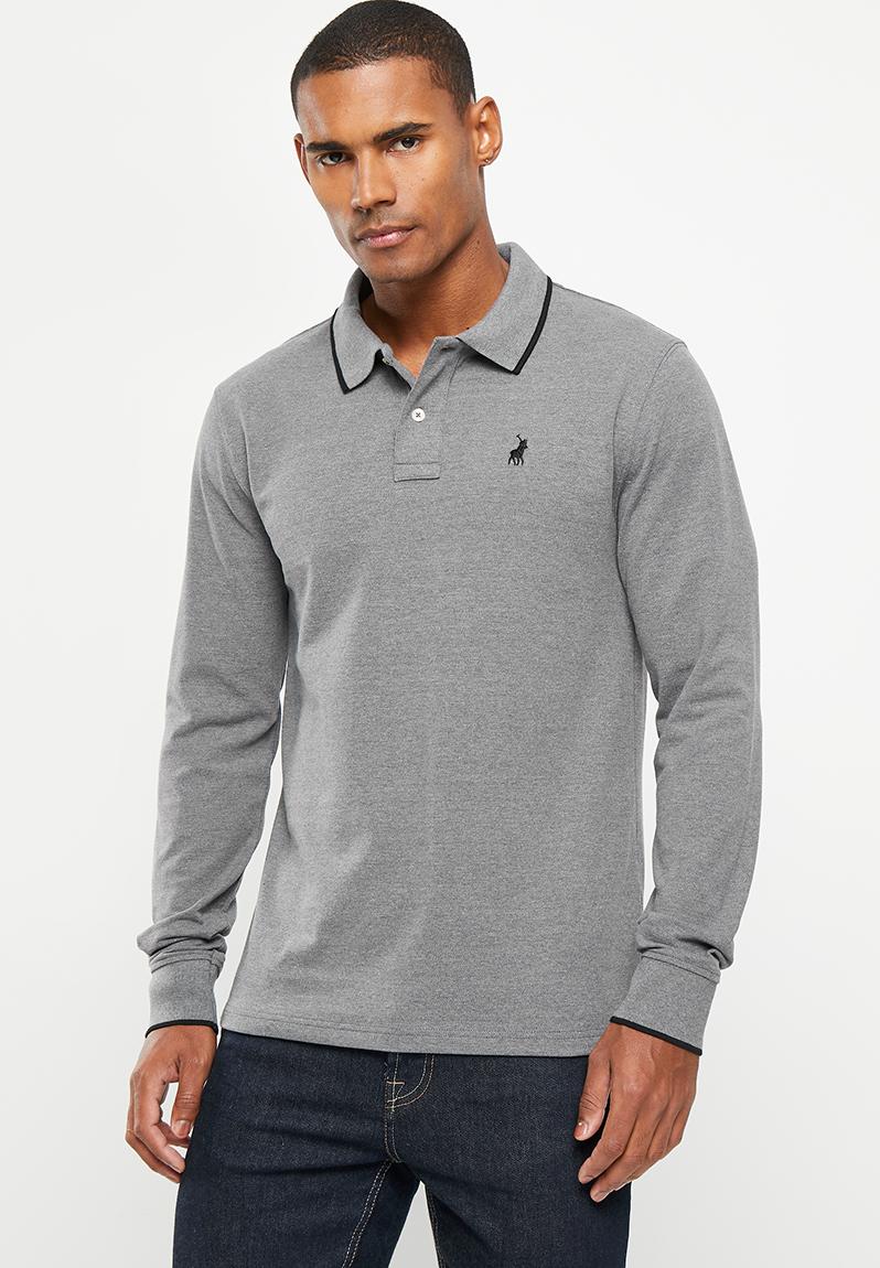 Mens pique ls golfer - charcoal POLO T-Shirts & Vests | Superbalist.com