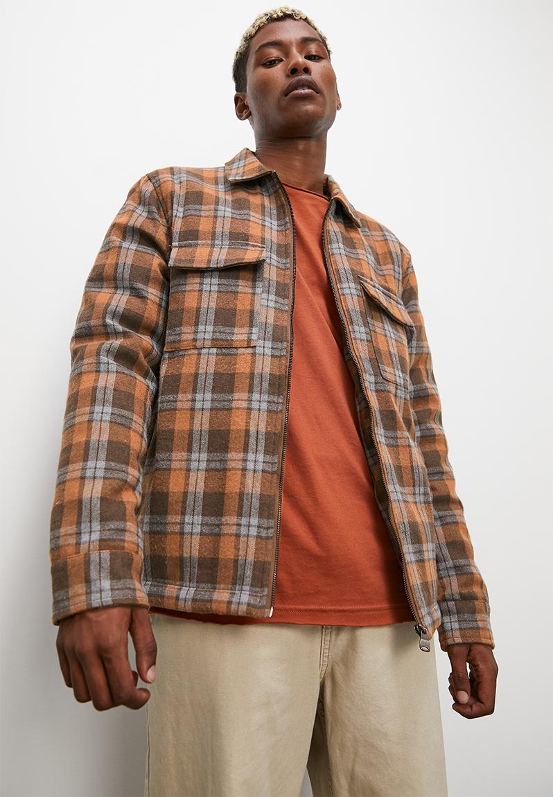 Check flannel sherpa lined utility shacket - check browns STYLE ...