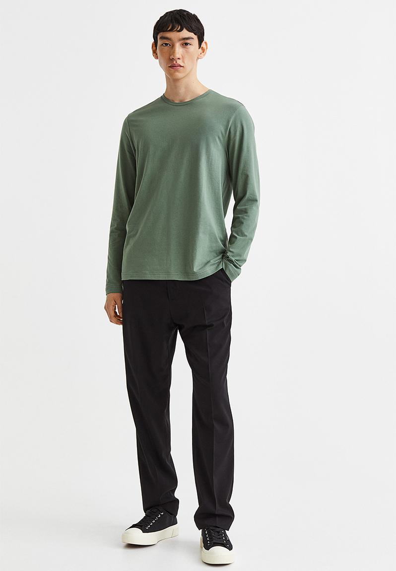 Slim fit jersey top - sage green H&M T-Shirts & Vests | Superbalist.com