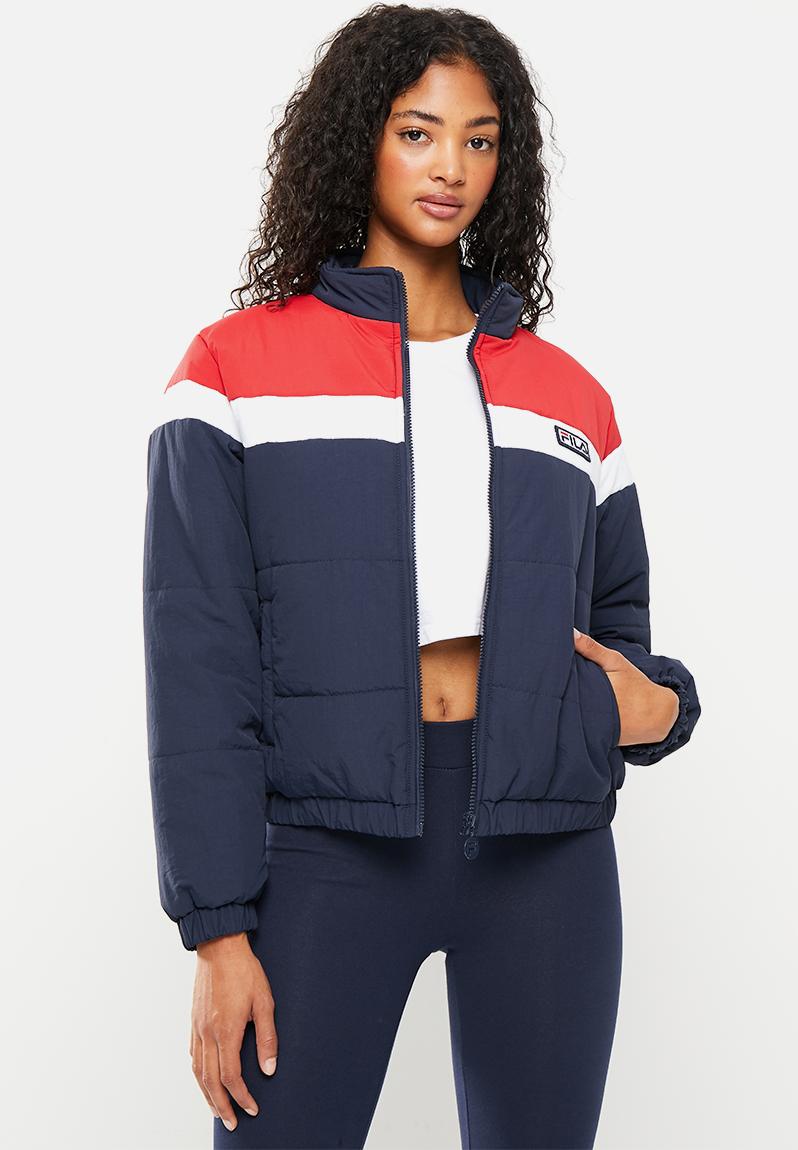 Ingrid puffer jacket - peacoat/white/chinese red FILA Hoodies, Sweats ...