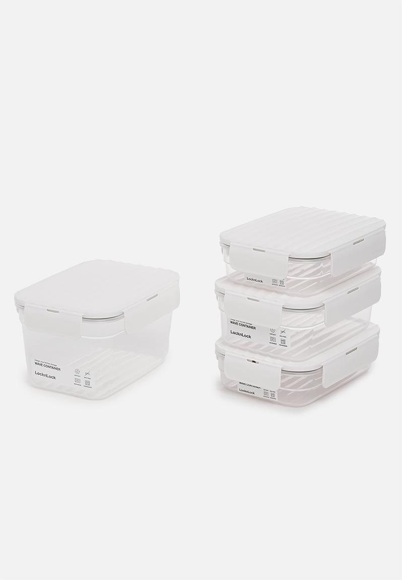 Wave container medium set of 4 - white LocknLock Kitchen | Superbalist.com
