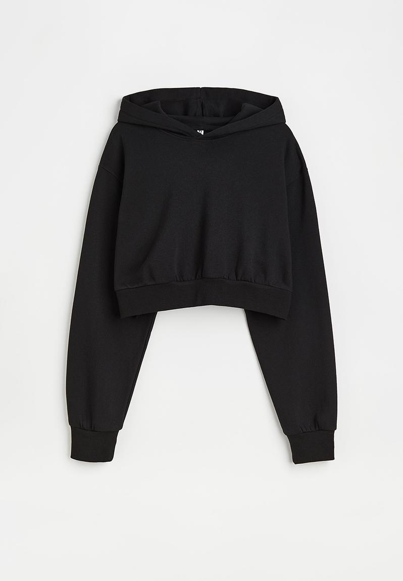 トップス PERVERZE Cropped Hoodie Knit Top Border Cropped Hoodie Knit Top/Black｜PERVERZE | パーバーズの公式