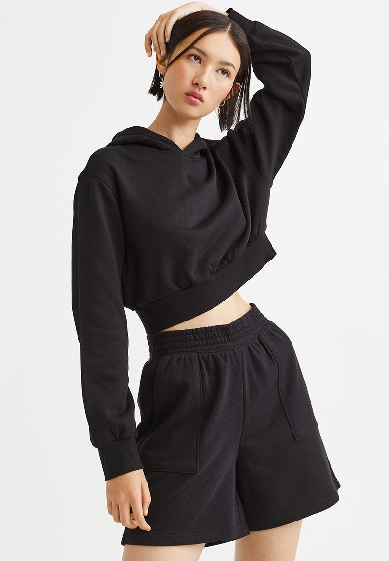 Oversized cropped hoodie - black H&M Hoodies & Sweats | Superbalist.com