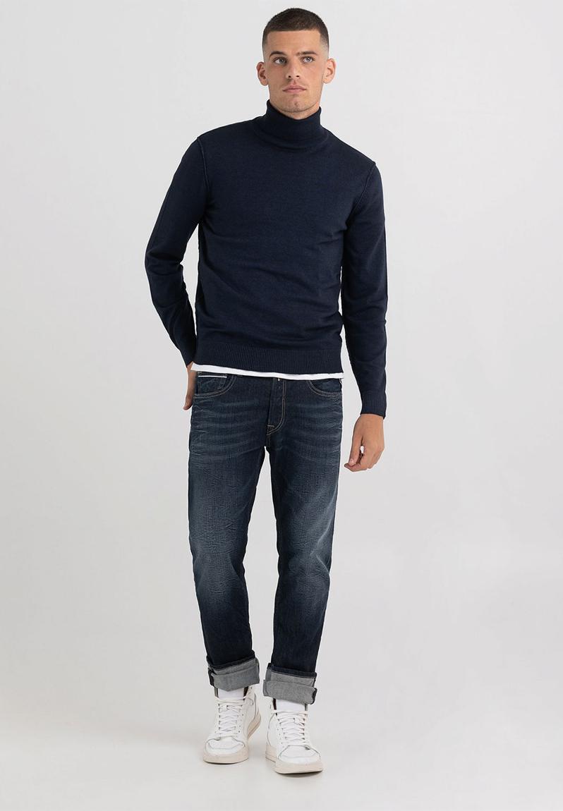 Turtleneck wool sweater - dark navy Replay Knitwear | Superbalist.com
