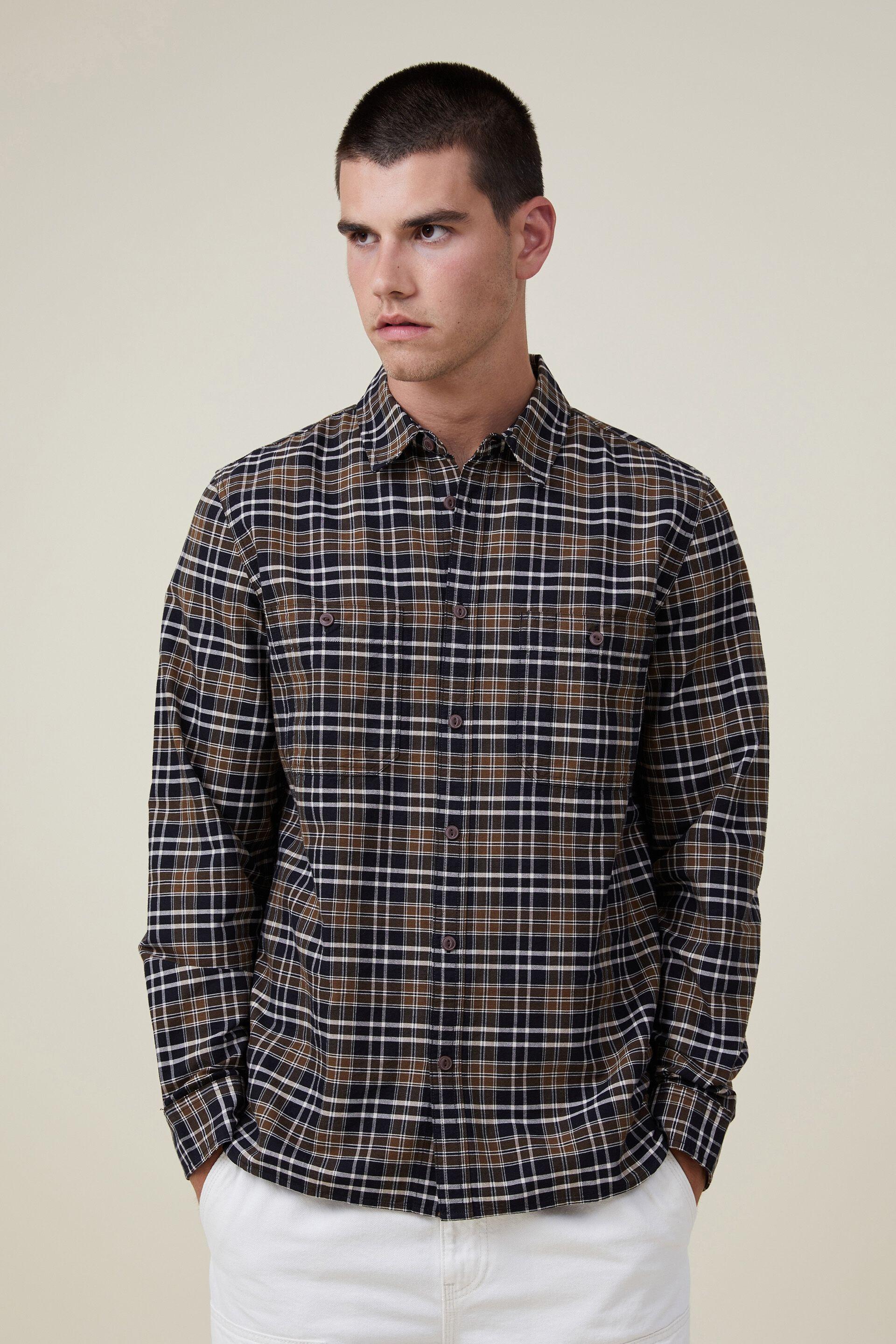 Brooklyn long sleeve shirt - black oxford check Cotton On Shirts ...