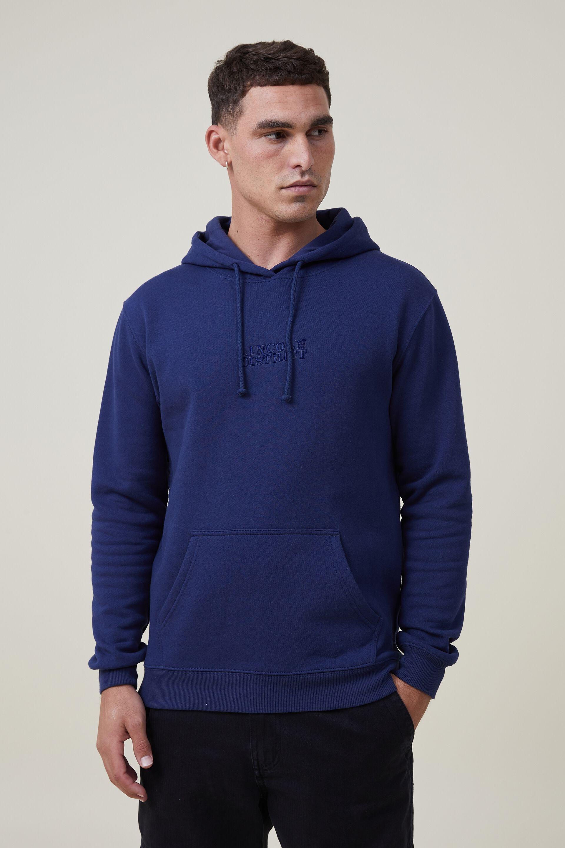 Graphic fleece pullover indigo/lincoln district Cotton On Hoodies