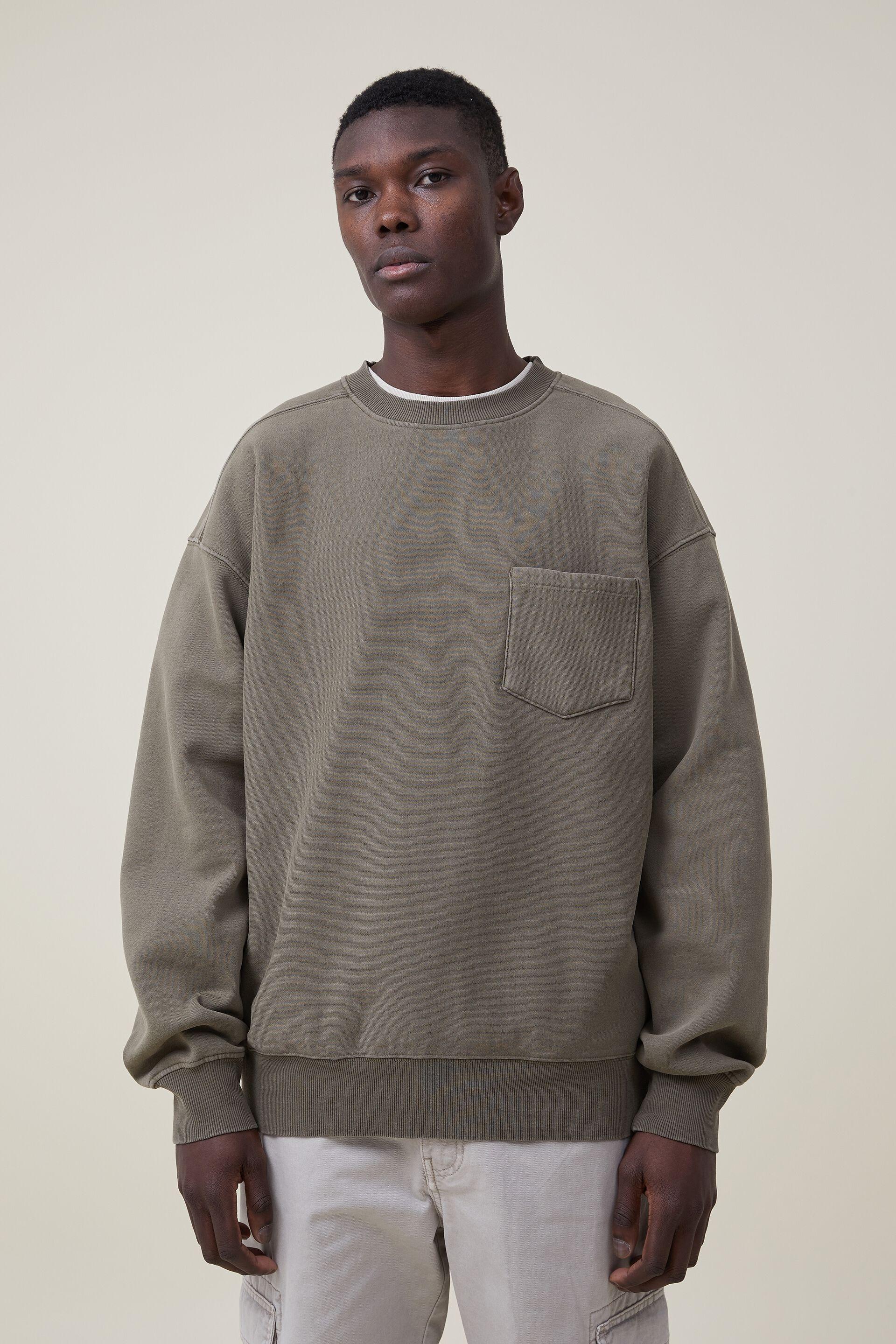 Oversized crew sweater - jungle khaki Cotton On Hoodies & Sweats ...
