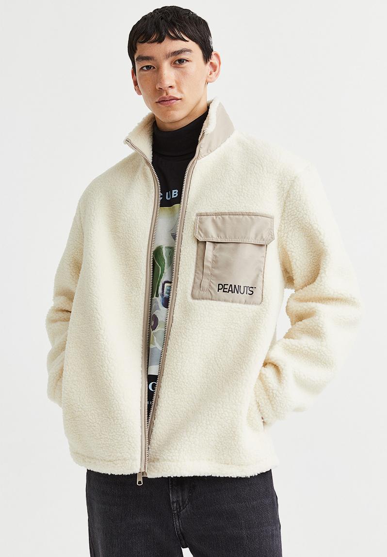 Relaxed fit fleece jacket - cream/snoopy H&M Jackets | Superbalist.com