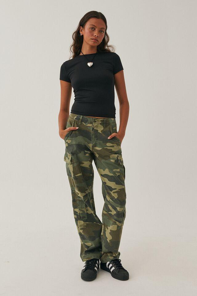 Gigi cargo pant - washed camo khaki Supré Trousers | Superbalist.com