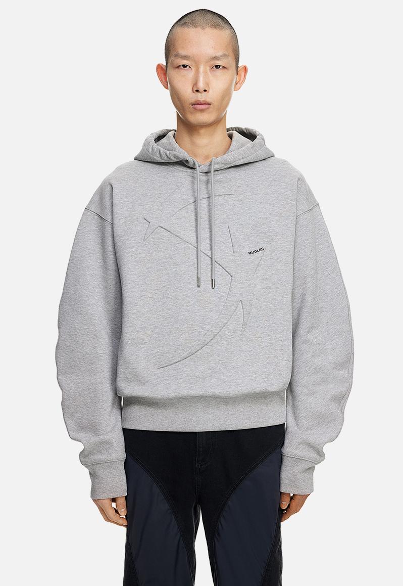 H&M x Mugler: Star-motif hoodie - 002 grey dusty light H&M Hoodies ...