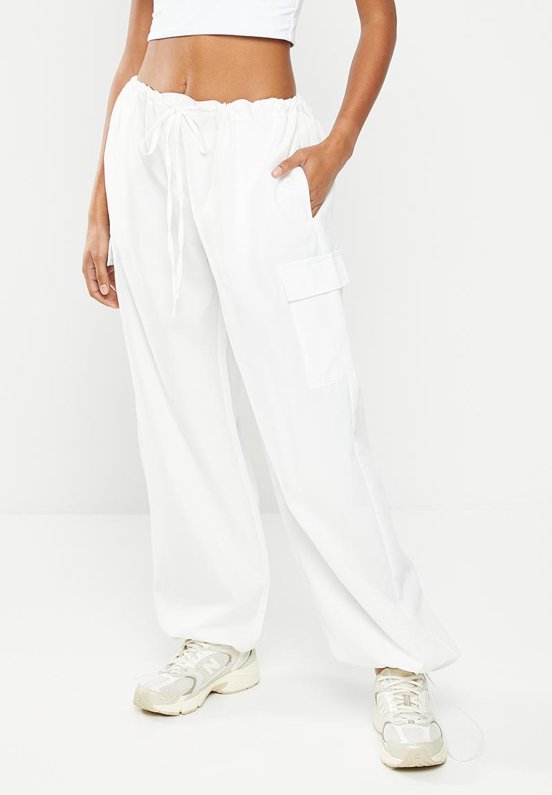 Wide leg cargos - white dailyfriday Trousers | Superbalist.com