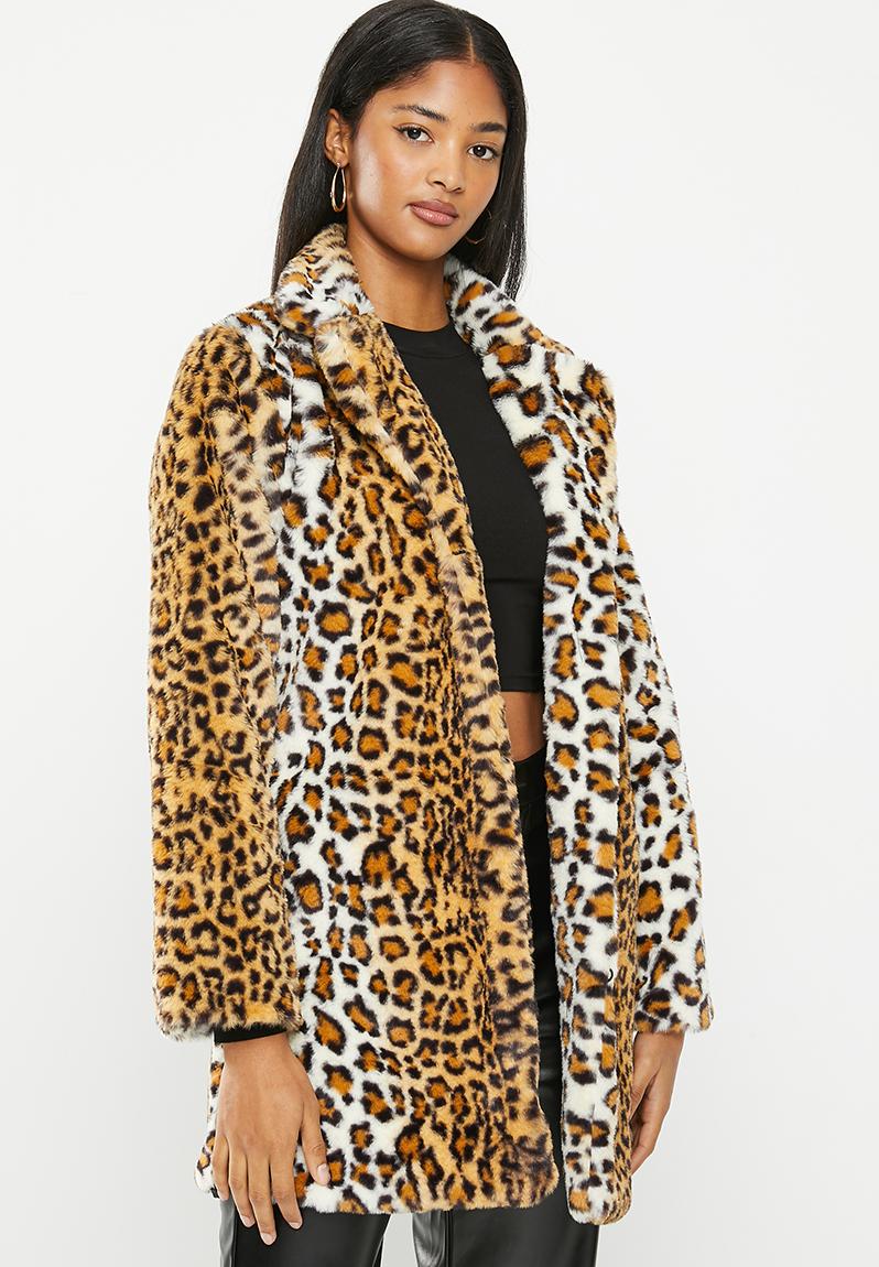 Faux fur coat - animal print dailyfriday Coats | Superbalist.com