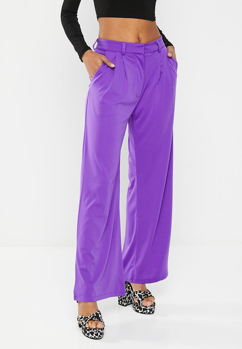 Wide leg trouser - purple dailyfriday Trousers | Superbalist.com