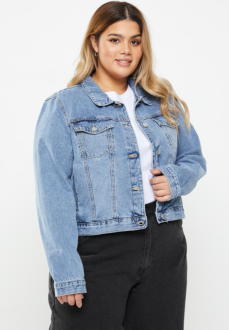 Plus girlfriend denim jacket - bells blue Cotton On Jackets & Coats ...