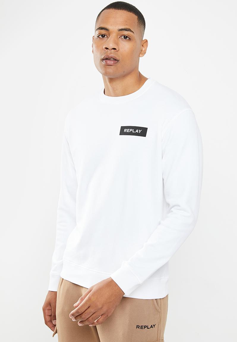 Organic cotton crewneck sweatshirt - White Replay Hoodies & Sweats ...