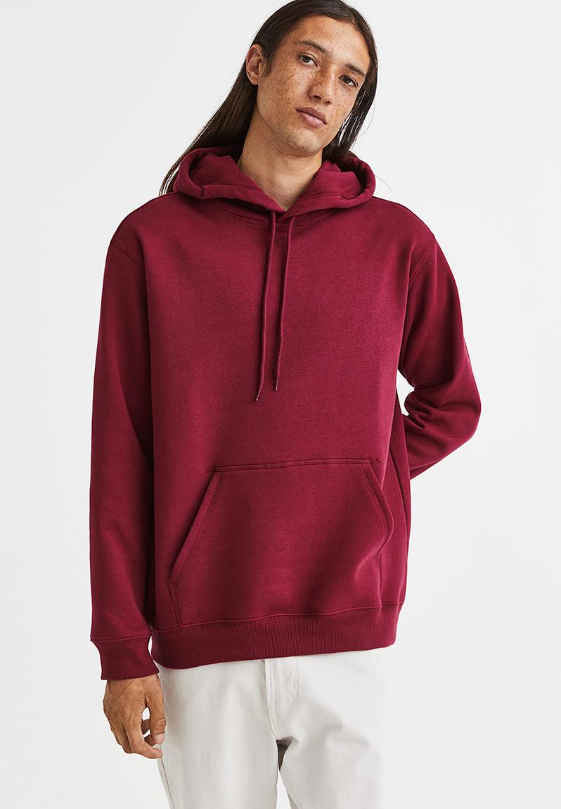 Relaxed fit hoodie - burgundy H&M Hoodies & Sweats | Superbalist.com