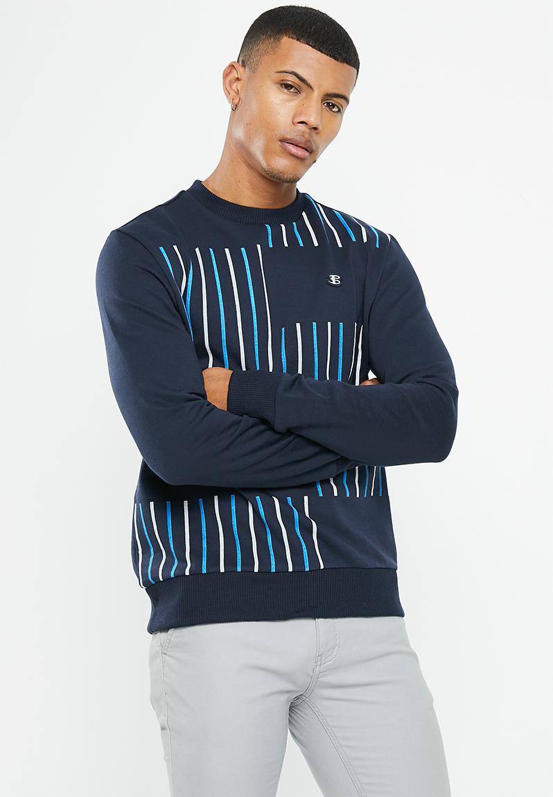 Stripe crew sweater - navy Ben Sherman Hoodies & Sweats | Superbalist.com