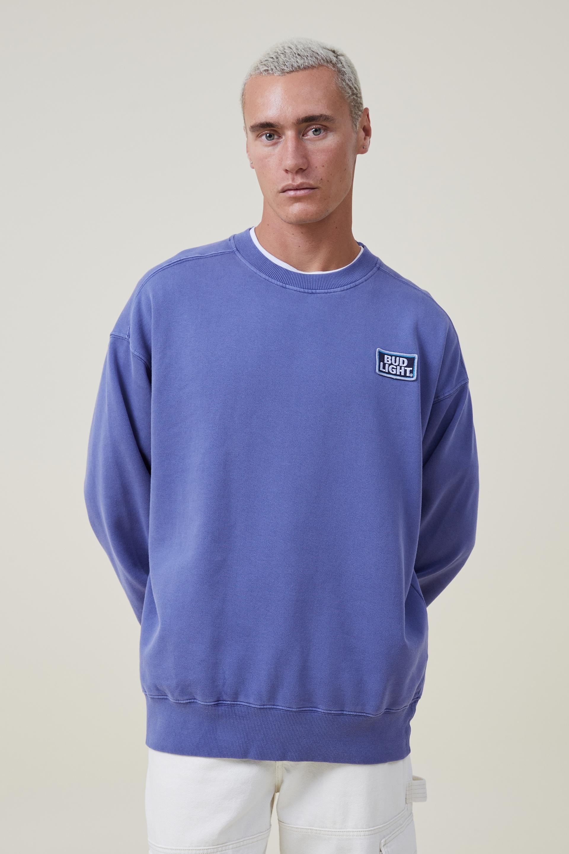 Budweiser oversized crew sweater - lcn bud mazarine blue/bud light ...