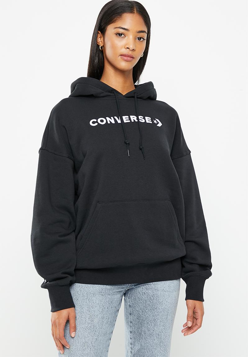 Wordmark fleece hoodie emb - converse black Converse Hoodies & Sweats ...