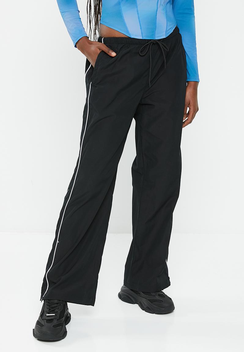 Straight leg woven trackpant - black/white Factorie Trousers ...