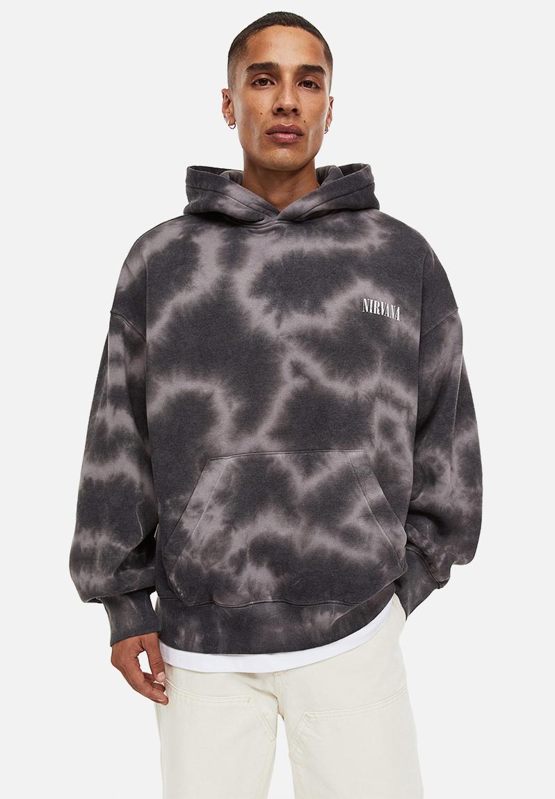 Oversized fit printed hoodie - dark grey/nirvana H&M Hoodies & Sweats ...