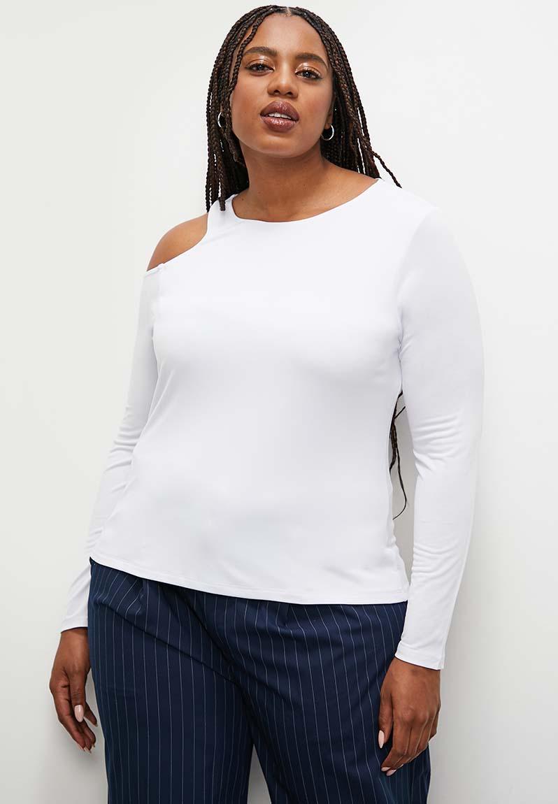 Plus shoulder cutout peakaboo top - white Superbalist T-Shirts, Vests ...