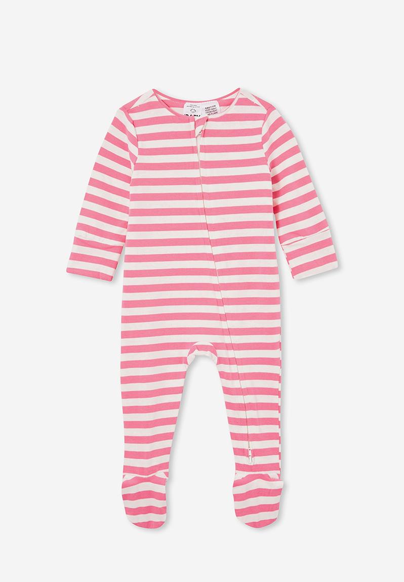 Babysprouts Long Sleeve Zip Romper - Sketched Daisy main image 1