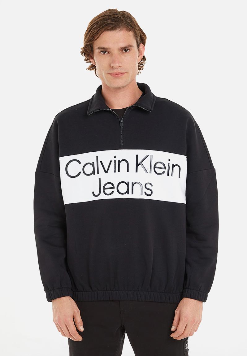 Bold logo colorblock zip hwk - ck black CALVIN KLEIN Hoodies & Sweats ...