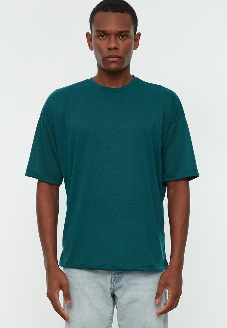 Relaxed oversized t-shirt - Emerald green 1 Trendyol T-Shirts & Vests ...