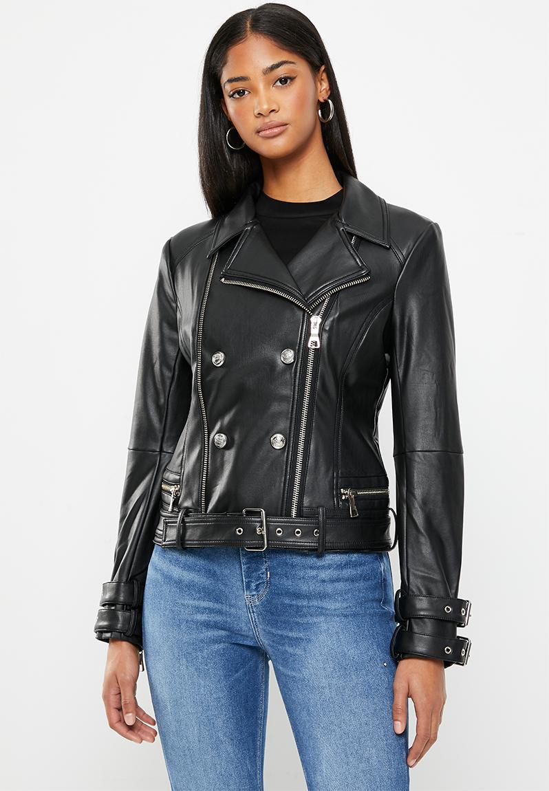 Olivia moto jacket-jet black multi GUESS Jackets | Superbalist.com