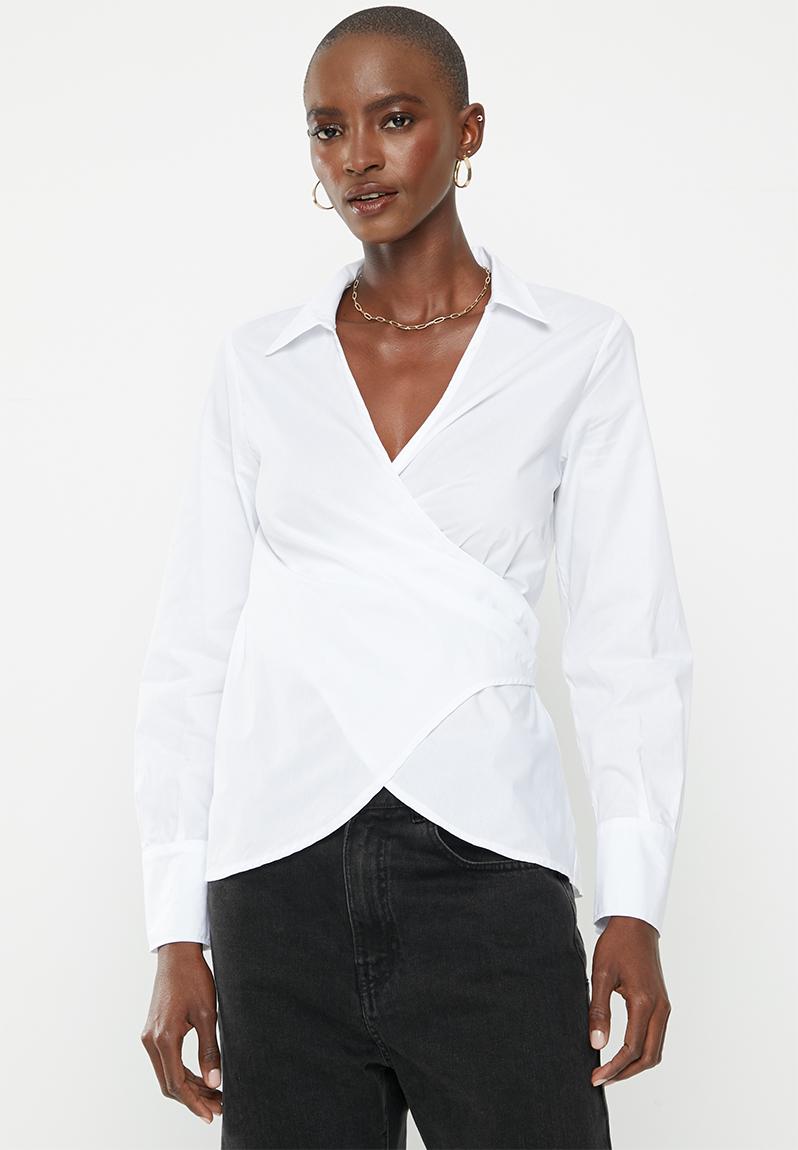 Collared wrap shirt - white Me&B Shirts | Superbalist.com