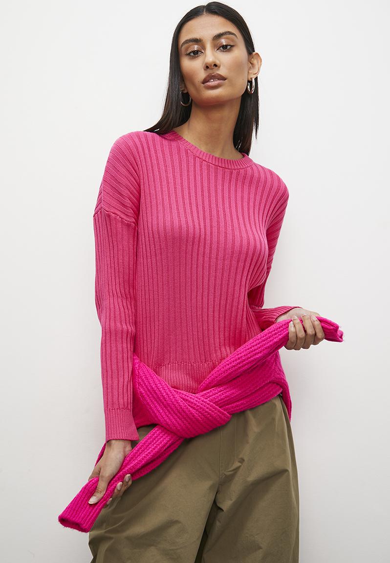 Organic cotton rib pullover - cerise Superbalist Knitwear | Superbalist.com