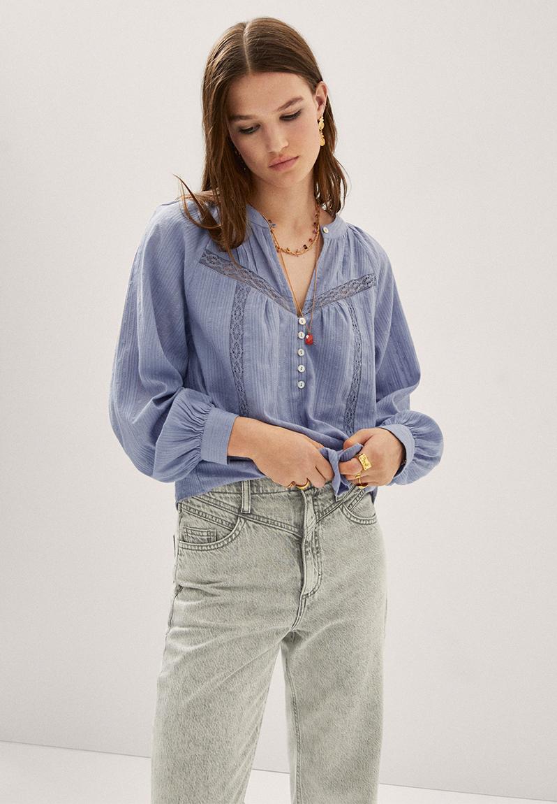 Blouse tinta - mid blue MANGO Blouses | Superbalist.com