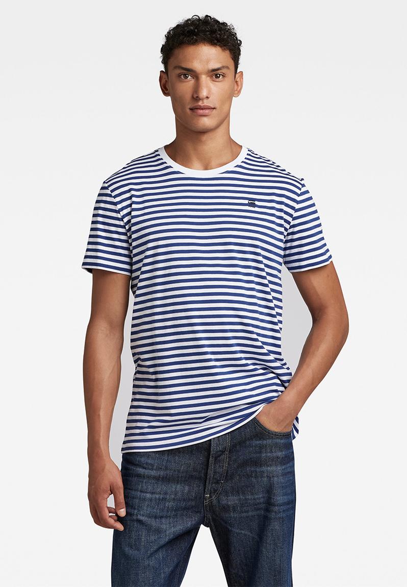 Stripe r t compact jersey o yd - white/ballpen blue stripe G-Star RAW T ...