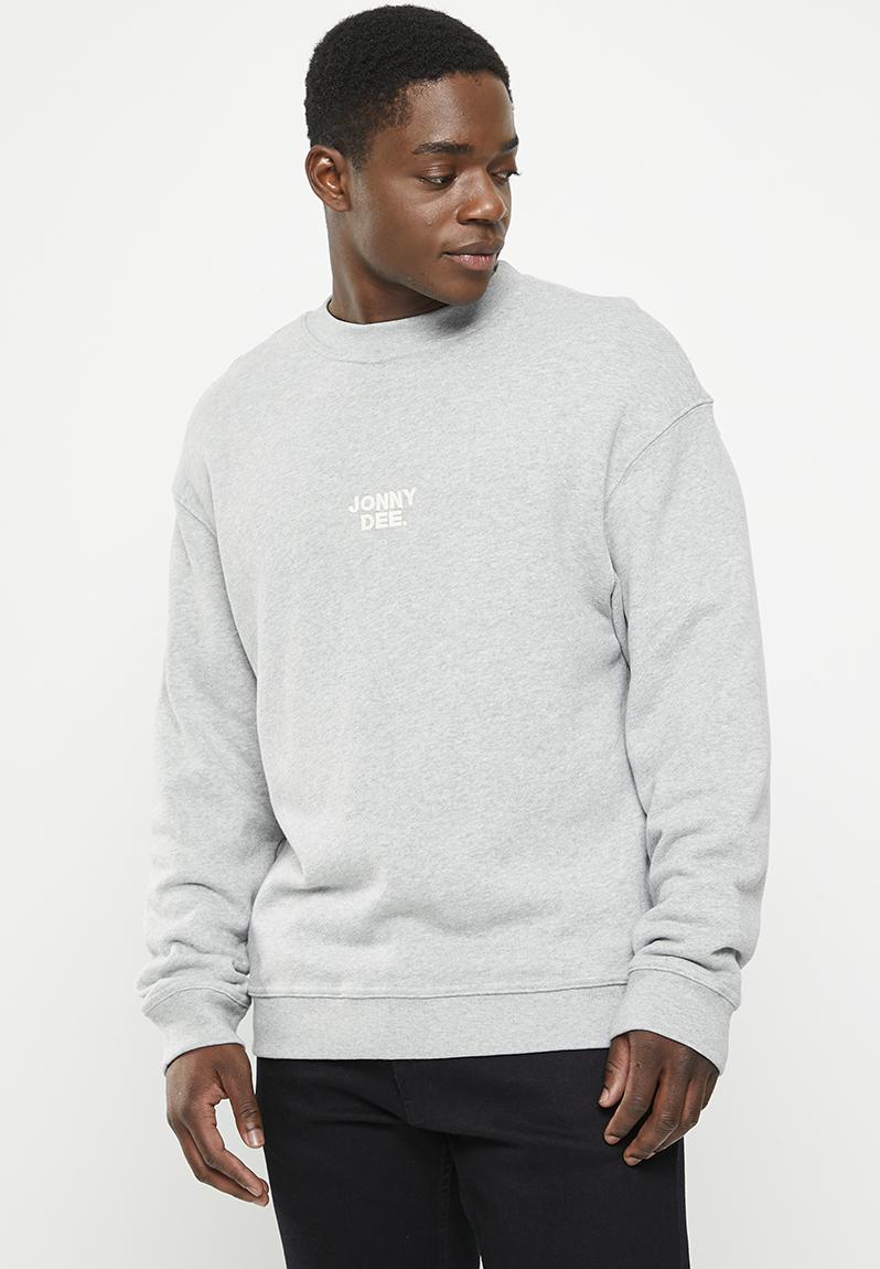 Seth crewneck sweater with front applique - grey Jonathan D Hoodies ...