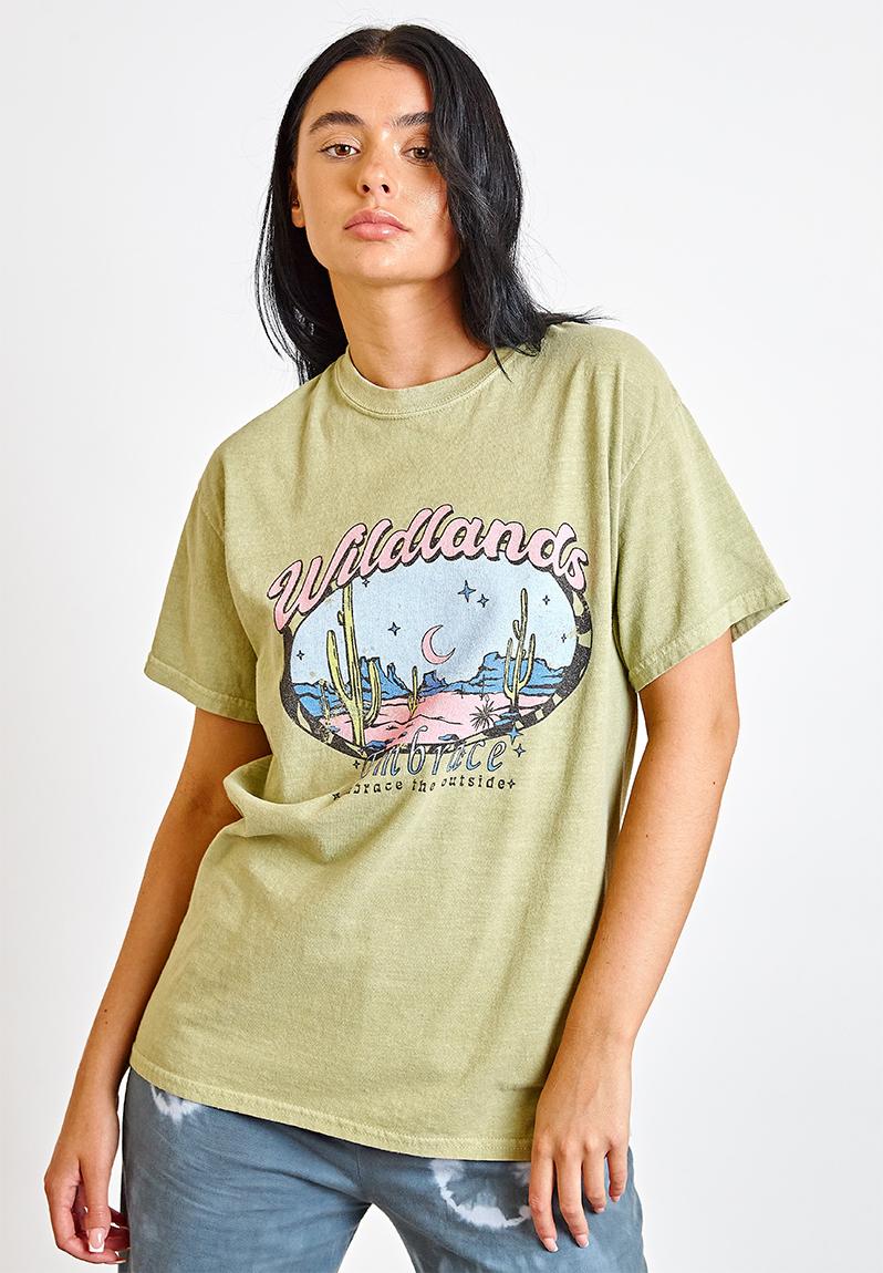 Wildlands graphic T-shirt - green Daisy Street T-Shirts, Vests & Camis ...