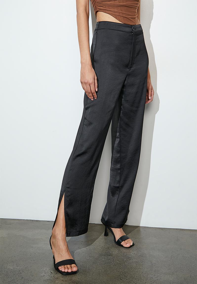 Slit detail trouser - black VELVET Trousers | Superbalist.com