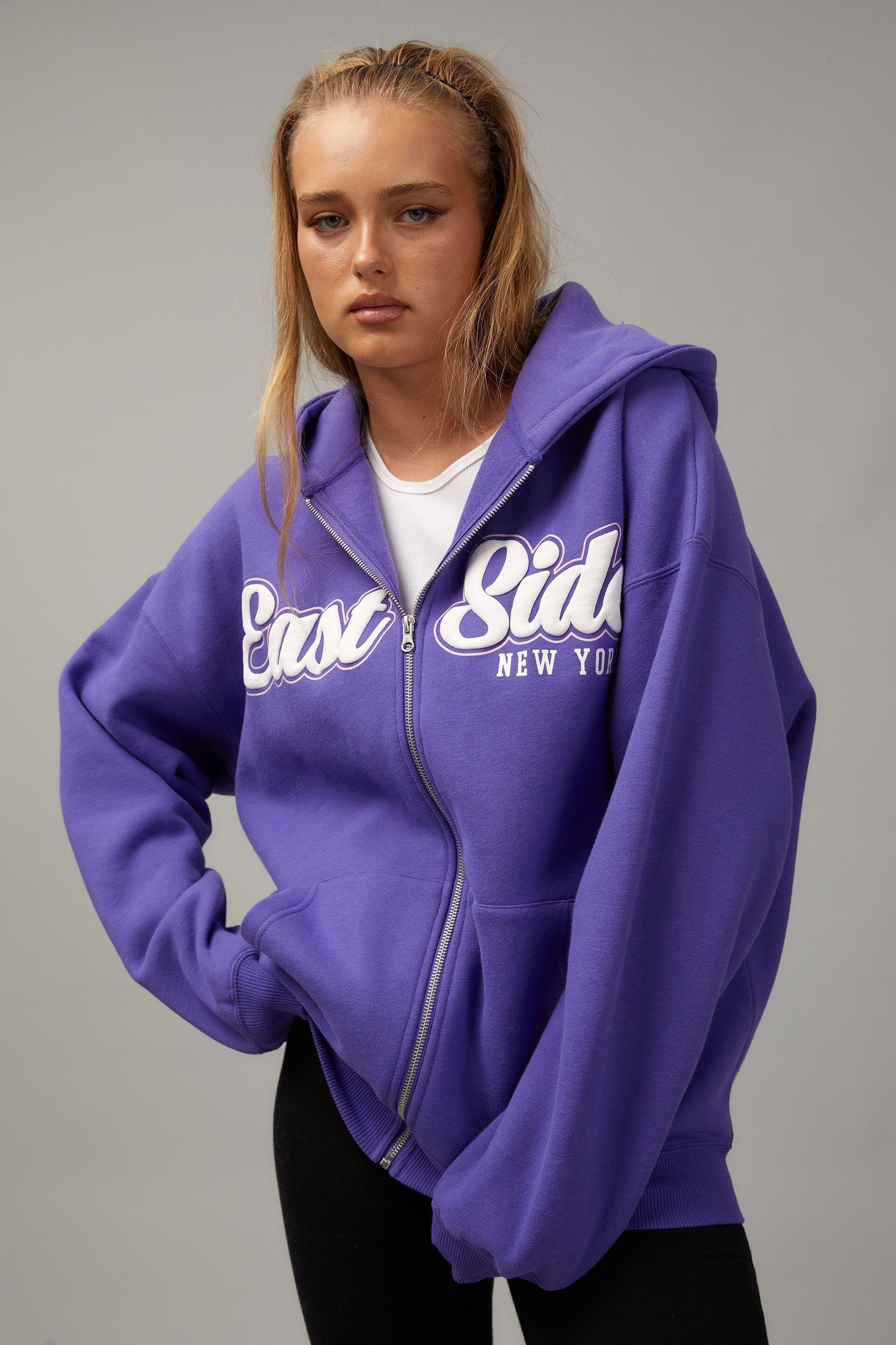 Slouchy graphic hoodie - purple/san antonio Factorie Hoodies & Sweats ...