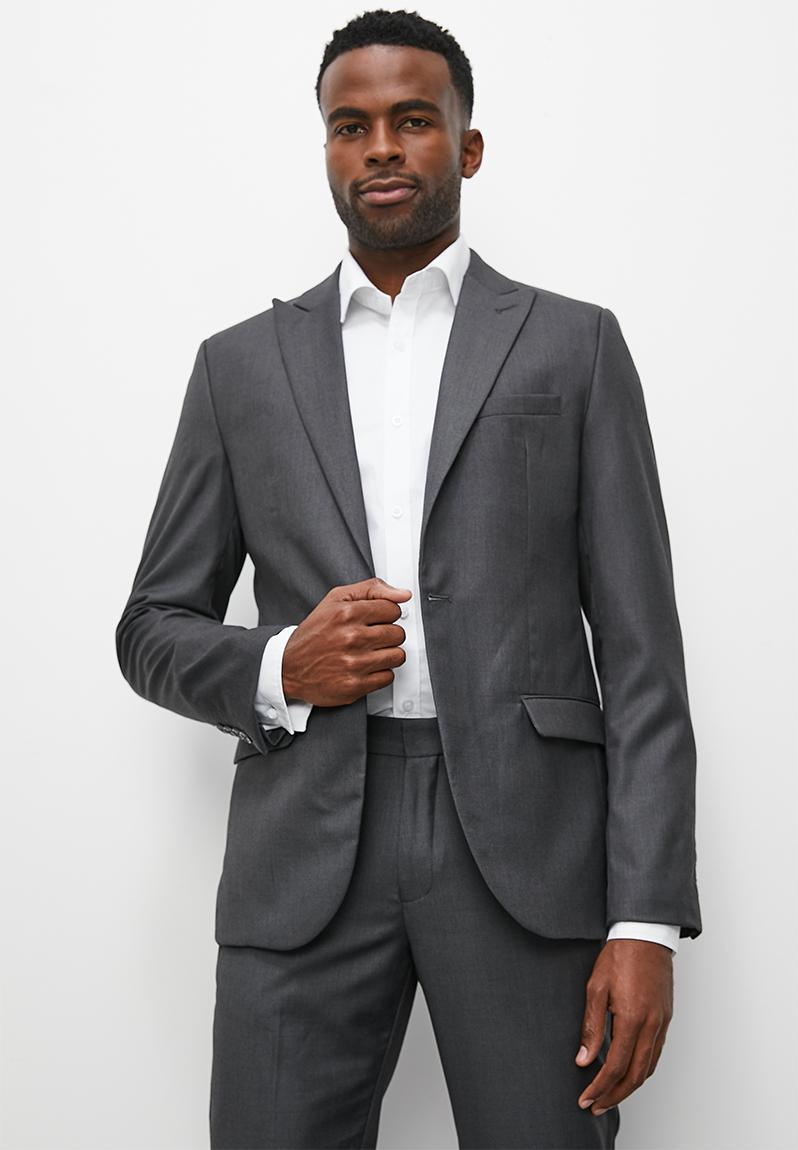 Slim fit 1 button blazer - charcoal Superbalist Jackets & Blazers ...