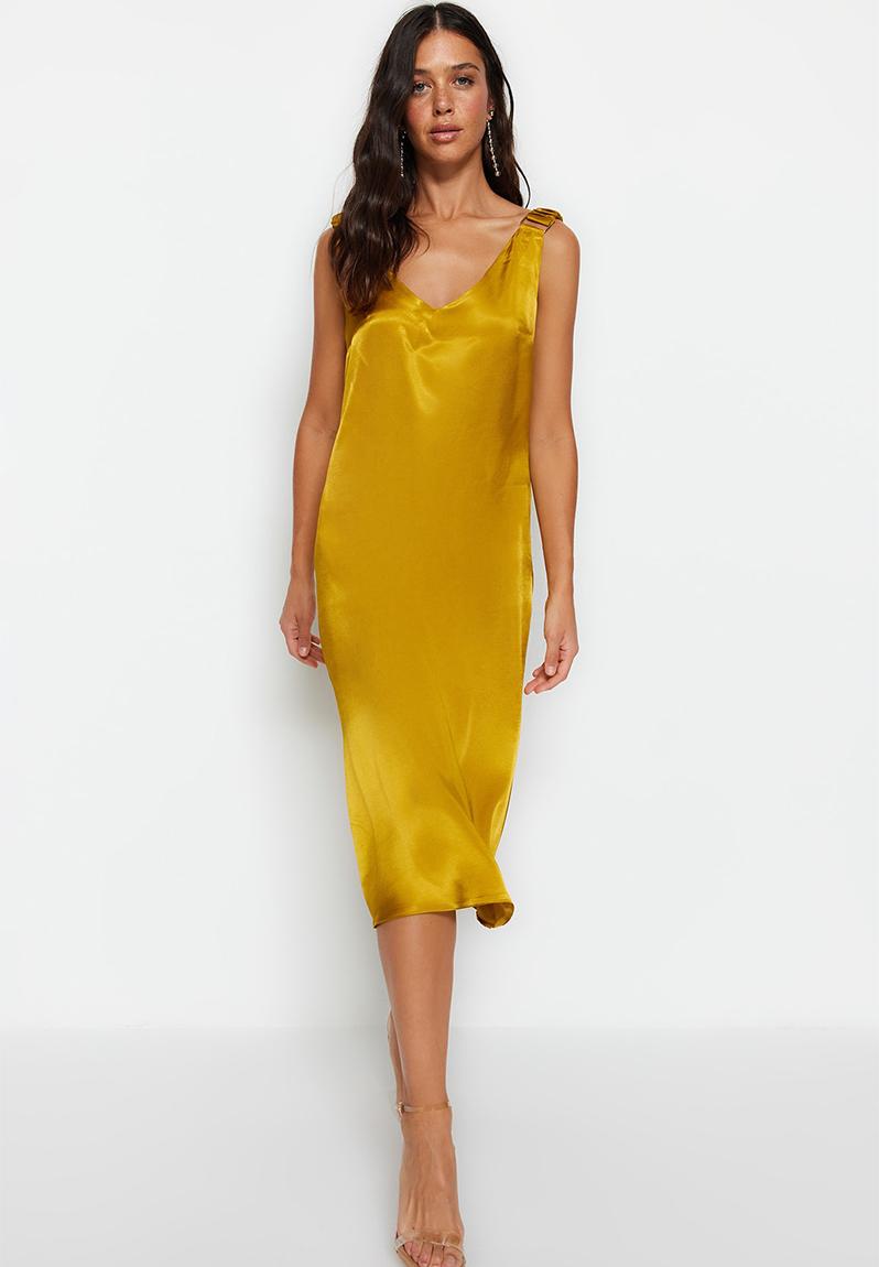 Eva | Stylish V-Neck Tie Straps Midi Dress