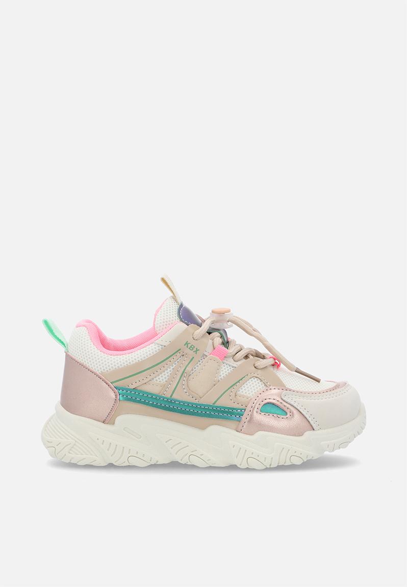 Chunky Lace Up Sneakers - Pink Multi Pop Candy Shoes 