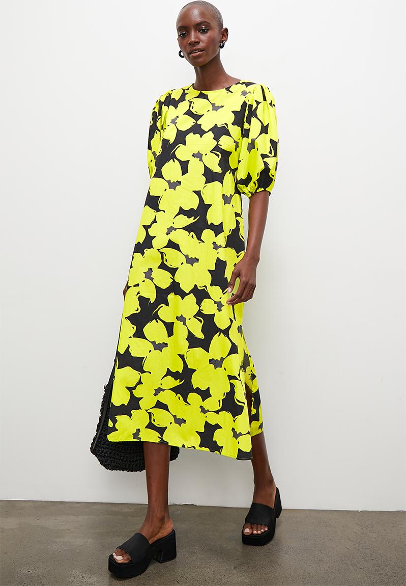 puff sleeve midi dress - lumo bold flowers Superbalist Casual ...