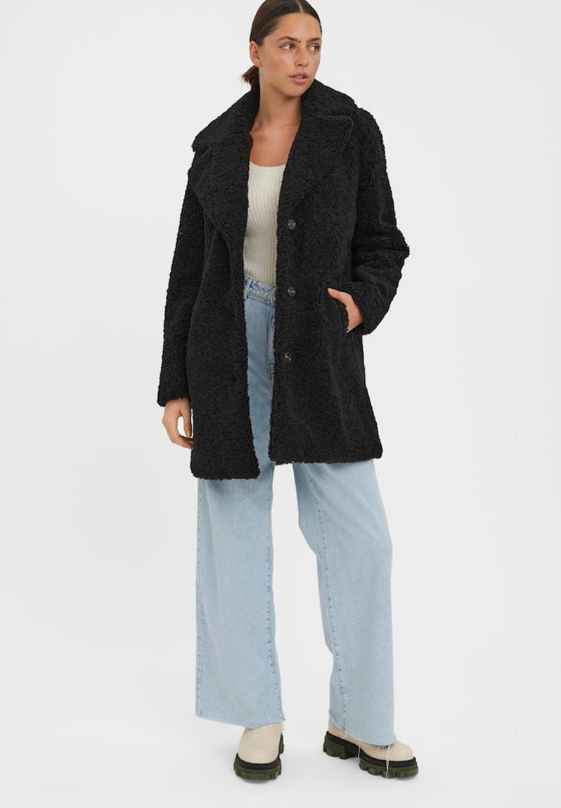 Kylie teddy coat - black Vero Moda Coats | Superbalist.com