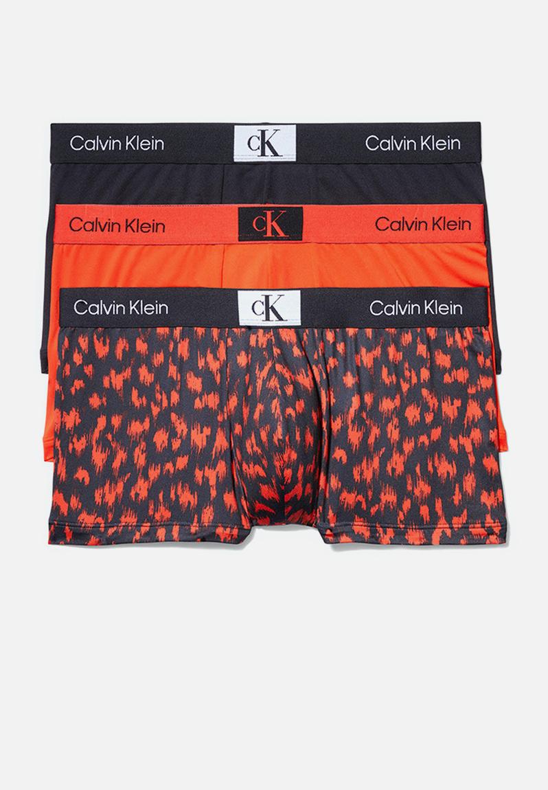 Low rise trunk 3pk - hazard/blurred leopard print/black CALVIN KLEIN ...