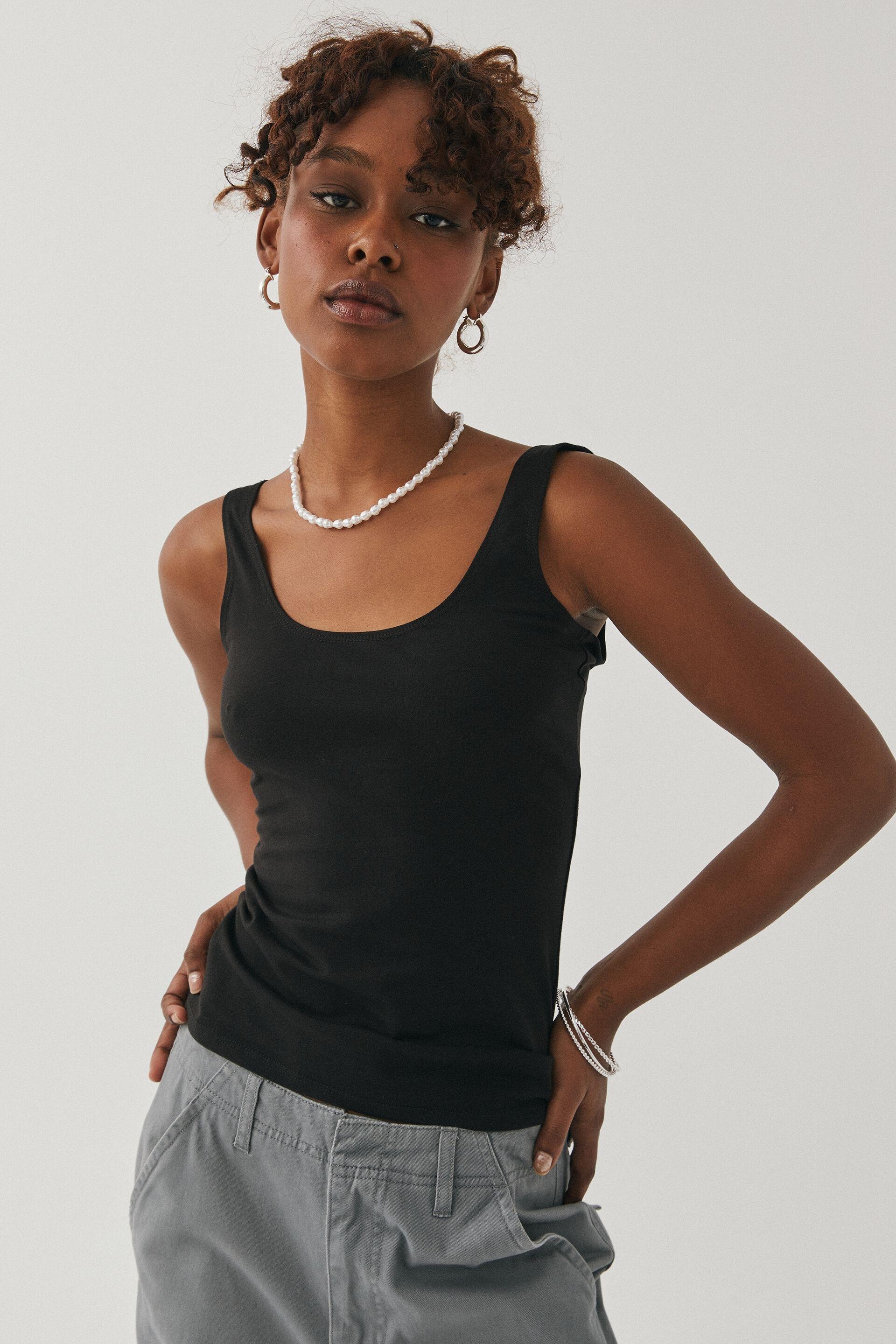 Talia Scoop Neck Tank Black Supré T Shirts Vests And Camis