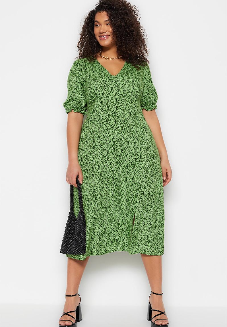K Green Plus V-Neck Dress main image 1